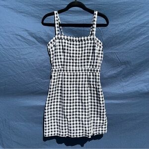 100% Cotton Abercrombie & Fitch Black & White Gingham Sundress natural fibers